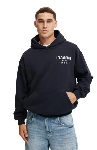 Cotton On Box Fit Graphic Hoodie In Black