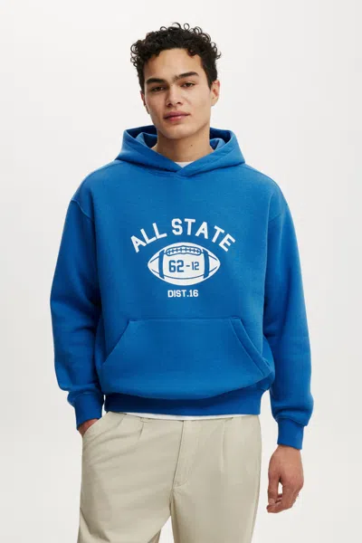 Cotton On Box Fit Graphic Hoodie In Blue