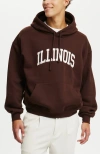 Cotton On Box Fit Graphic Hoodie In Dark Oak Illinois