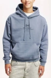 Cotton On Box Fit Graphic Hoodie In Dusty Denim