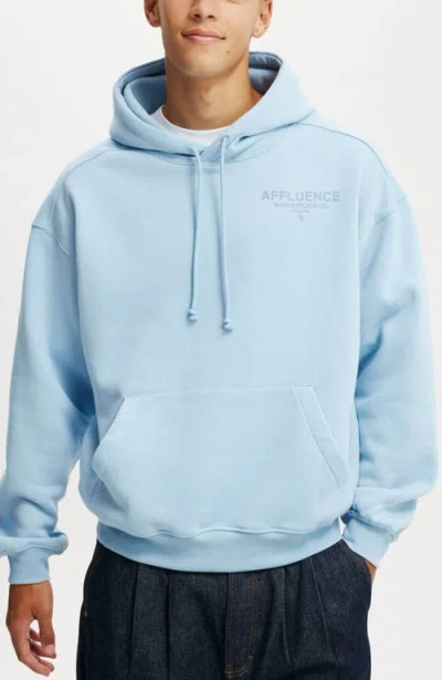 Cotton On Box Fit Graphic Hoodie In Pearl Blueaffluence