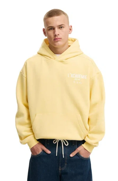 Cotton On Box Fit Graphic Hoodie In Yellow
