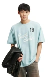 Cotton On Box Fit Graphic T-shirt In Blue