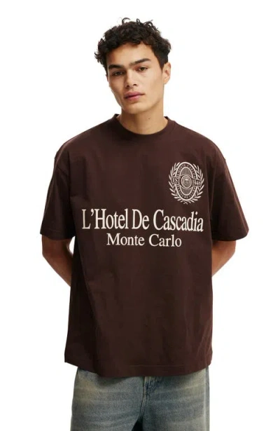 Cotton On Box Fit Graphic T-shirt In Brown
