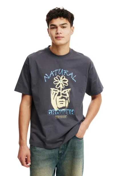 Cotton On Box Fit Graphic T-shirt In Gray