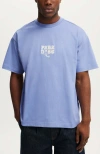 Cotton On Box Fit Graphic T-shirt In Blue