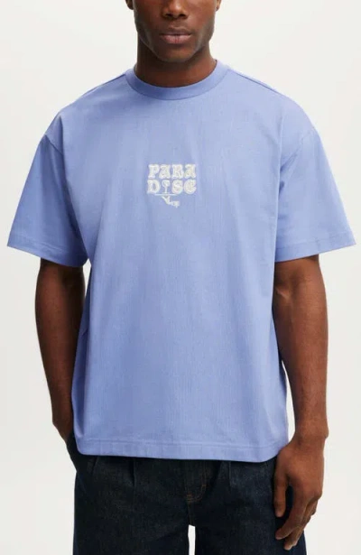 Cotton On Box Fit Graphic T-shirt In Blue