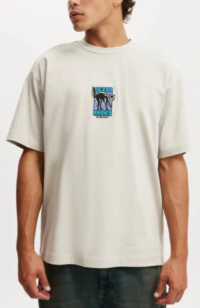 Cotton On Box Fit Graphic T-shirt In Gray
