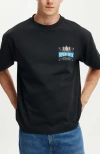 Cotton On Box Fit Graphic T-shirt In Black Desert Dusk
