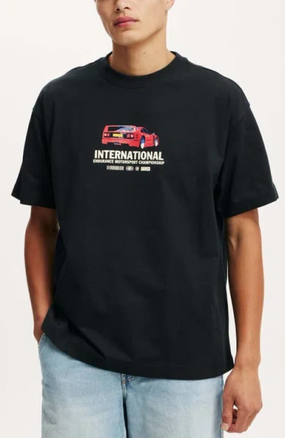 Cotton On Box Fit Graphic T-shirt In Black