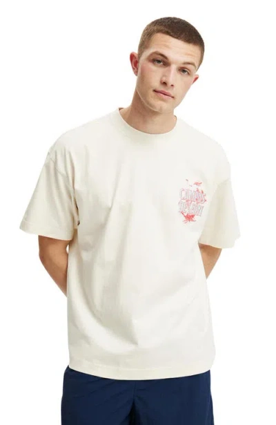 Cotton On Box Fit Graphic T-shirt In Cream Puff