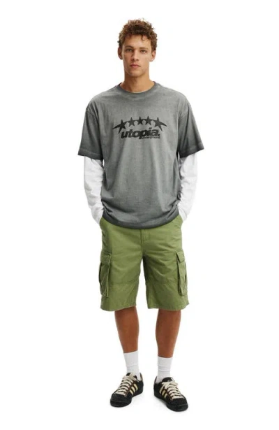 Cotton On Box Fit Graphic T-shirt In Gray