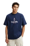 Cotton On Box Fit Graphic T-shirt In Indigo Cascadia Exclusive