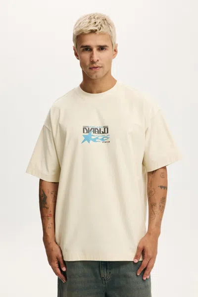 Cotton On Box Fit Graphic T-shirt In Creampuff / Diablo