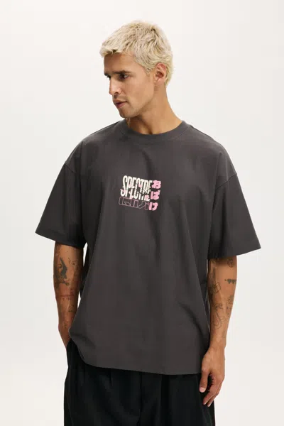 Cotton On Box Fit Graphic T-shirt In Faded Slate/spectre