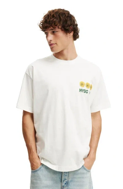 Cotton On Box Fit New York License T-shirt In White