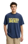 Cotton On Box Fit Premium Music T-shirt In Blue