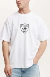Cotton On Box Fit Premium Music T-shirt In Lcn Mt White Ice Cube -