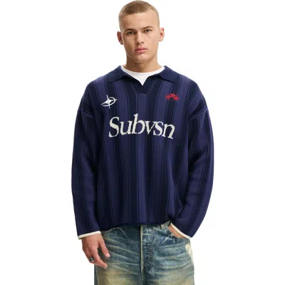 Cotton On Box Fit Rugby Polo In Blue