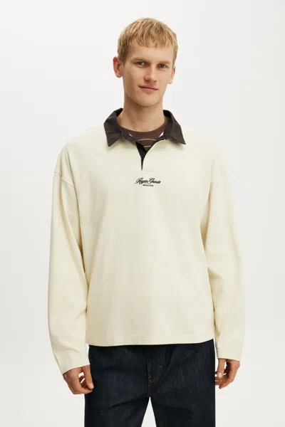 Cotton On Box Fit Rugby Polo In White