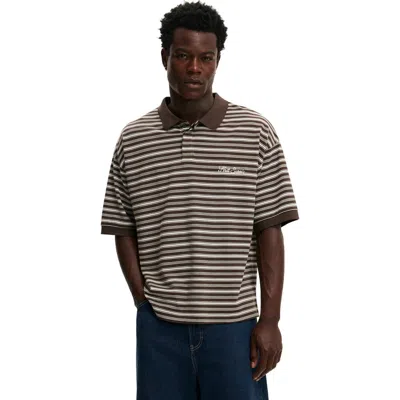 Cotton On Box Fit Short Sleeve Polo In Brown