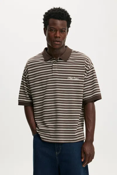 Cotton On Box Fit Short Sleeve Polo In Brown