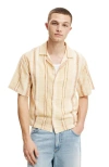 Cotton On Box Fit Short Sleeve Shirt In Apricot Stripe
