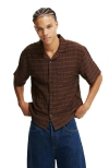 Cotton On Box Fit Short Sleeve Shirt In Chocolate