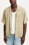 Cotton On Box Fit Short Sleeve Shirt In Fatigue Dobby