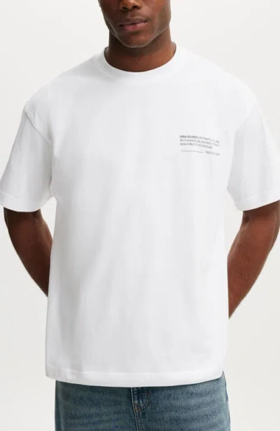 Cotton On Box Fit Text T-shirt In White