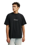 Cotton On Box Fit Text T-shirt In Black Centerpiece