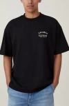 Cotton On Box Fit Text T-shirt In Black Fleur De Paris
