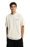 Cotton On Box Fit Text T-shirt In Creampuff Open Studios