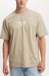 Cotton On Men's Box Fit Text T-shirt In Gravel Stone Modern Values