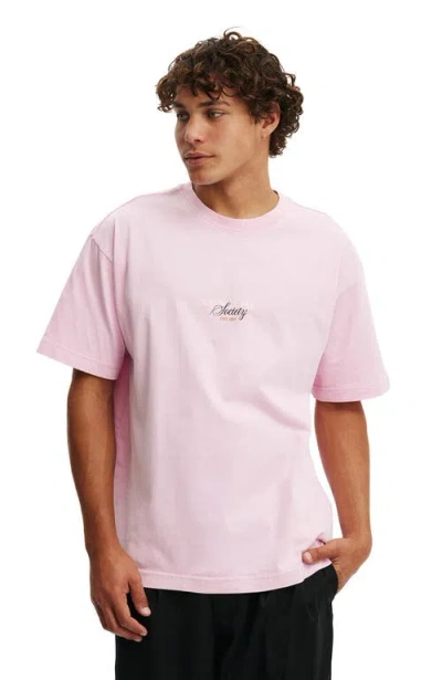 Cotton On Box Fit Text T-shirt In Pink