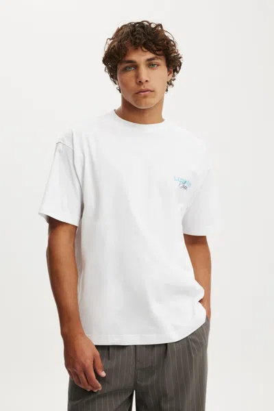 Cotton On Box Fit Text T-shirt In White/lumiere Society