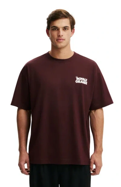 Cotton On Box Fit Text T-shirt In Burgundy