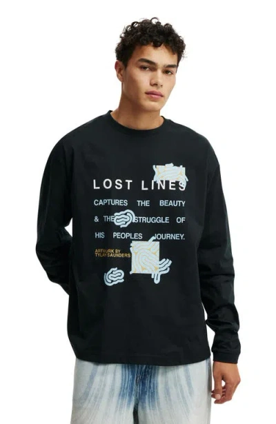 Cotton On Box Fit Tylah Saunders Long Sleeve T-shirt In Black,tylah Saunders