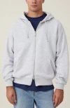 Cotton On Box Fit Zip Up Hoodie In Grey Marle Two Way Zip