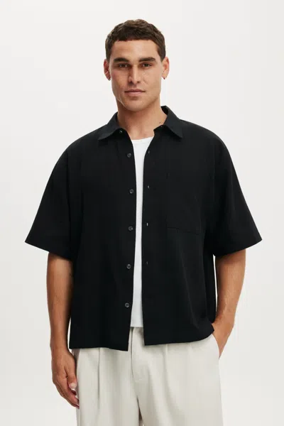 Cotton On Boxy Fit Short Sleeve Shirt In Black