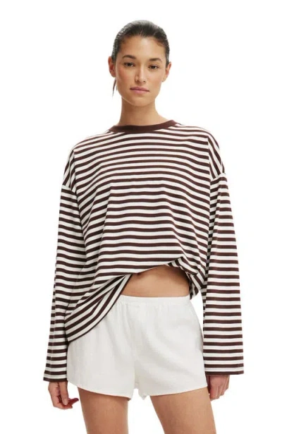 Cotton On Boxy Long Sleeve Top In Brown