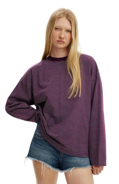 Cotton On Boxy Long Sleeve Top In Purple
