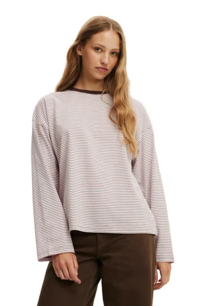 Cotton On Boxy Long Sleeve Top In Neutral
