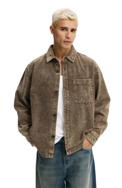 Cotton On Boxy Overshirt In Brown