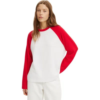 Cotton On Boxy Raglan Long Sleeve Tee In White