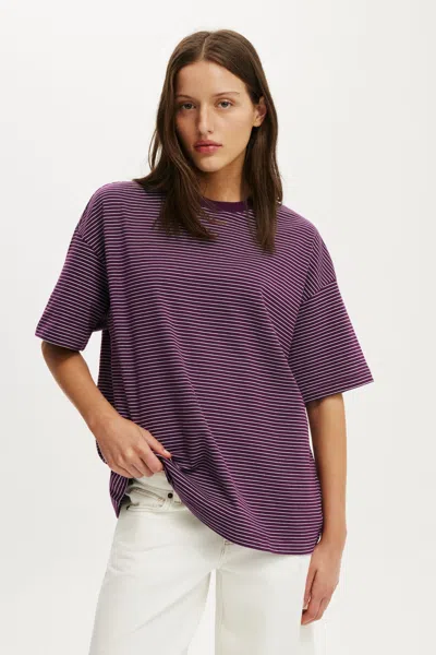 Cotton On Boxy Short Sleeve Tee In Purple