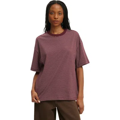 Cotton On Boxy Short Sleeve Tee In Burgundy