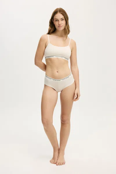 Cotton On Branded Cotton Cheeky Boyshort In Butterscotch Marle