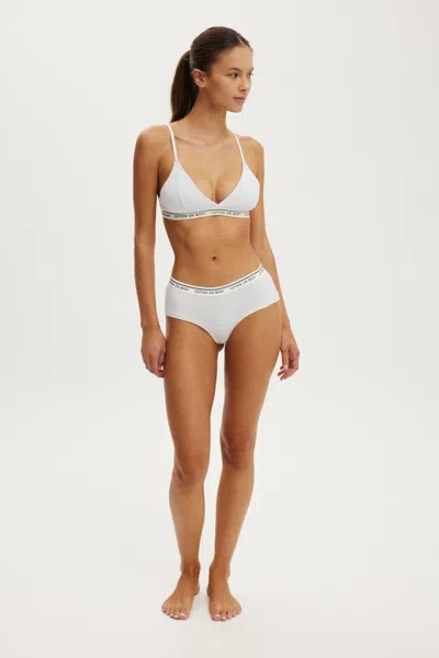 Cotton On Branded Cotton Cheeky Boyshort In Cloud Blue