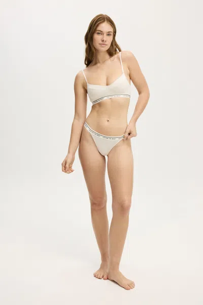 Cotton On Branded Cotton Tanga G String Brief In Butterscotch Marle